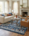 Tangier Treasures Collection Area Rug -  Marrakech Rectangle Navy Blue  lifestyle 17