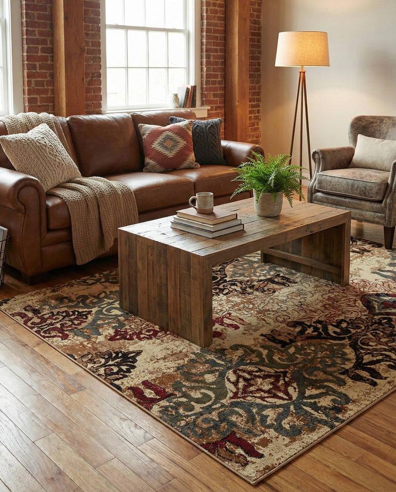 Bistro Lounge Collection Area Rug -  Piccolo Rectangle Beige  lifestyle 17