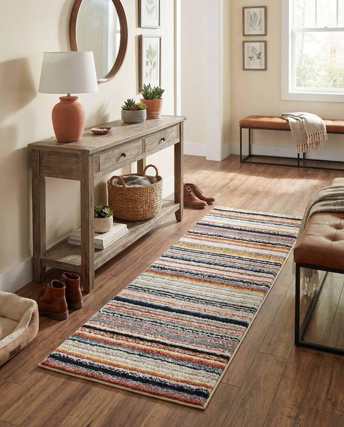 Marrakech Mosaic Collection Area Rug - Casablanca Runner Ivory  lifestyle 42
