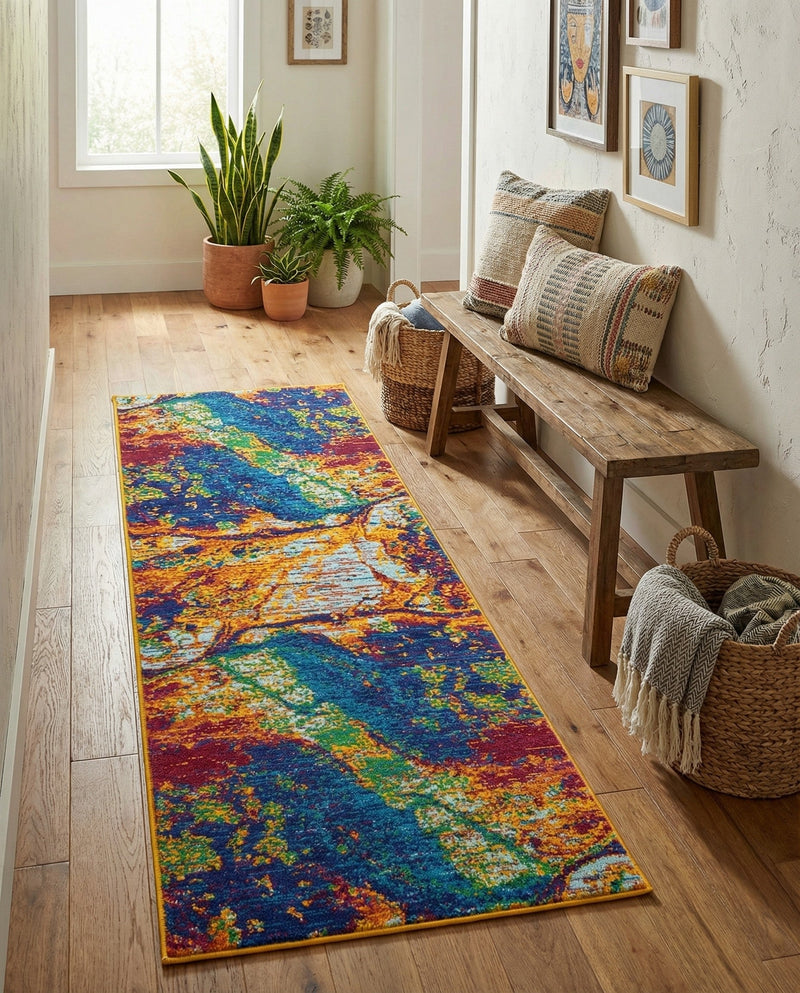 Caribbean Cove Collection Area Rug -  Bequia Runner Multi  lifestyle 73