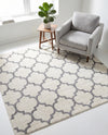 Lattice Gardens Collection Area Rug -  Bloomfield (Beige and Gray) Square Beige and Gray  lifestyle 84