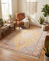 Seville Stripes Collection Area Rug - Cadiz (Yellow) Rectangle Yellow  lifestyle 31