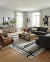 Marrakech Mosaic Collection Area Rug -  Sahara Rectangle Black and White  lifestyle 9
