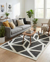 Monochrome Collection Area Rug -  Onyx Rectangle Gray  lifestyle 9