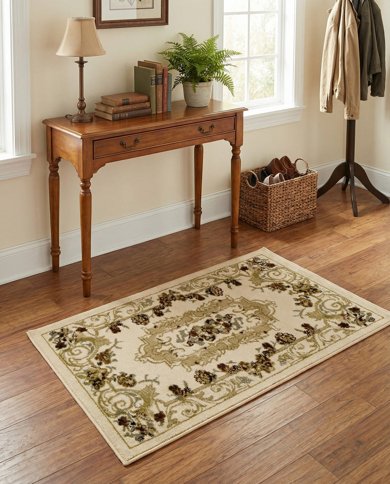 Versailles Elegance Collection Area Rug -  Louveciennes (Cream) Rectangle Cream  lifestyle 25