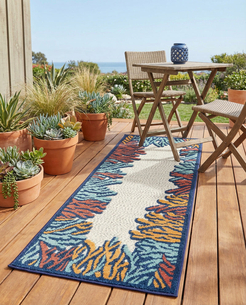 Caribbean Terrace Collection Area Rug -  Tortola Runner Multi  lifestyle 52