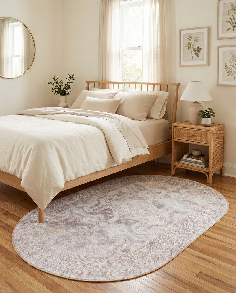Heritage Elegance Collection Area Rug -  Charlottenburg Oval Gray  lifestyle 68