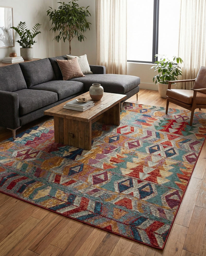 Urban Terrace Collection Area Rug -  Arcade Rectangle Multi  lifestyle 54