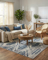 Marrakech Mosaic Collection Area Rug -  Atlas Square Blue Gray  lifestyle 52