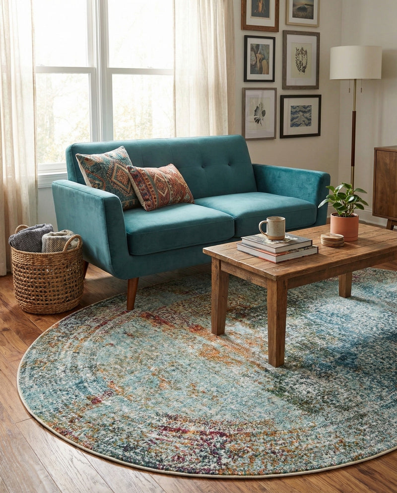 Caribbean Breeze Collection Area Rug -  Yucatan Oval Multi  lifestyle 46