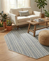 Seaside Stripes Collection Area Rug -  Boardwalk (Light Blue) Octagon Light Blue  lifestyle 35