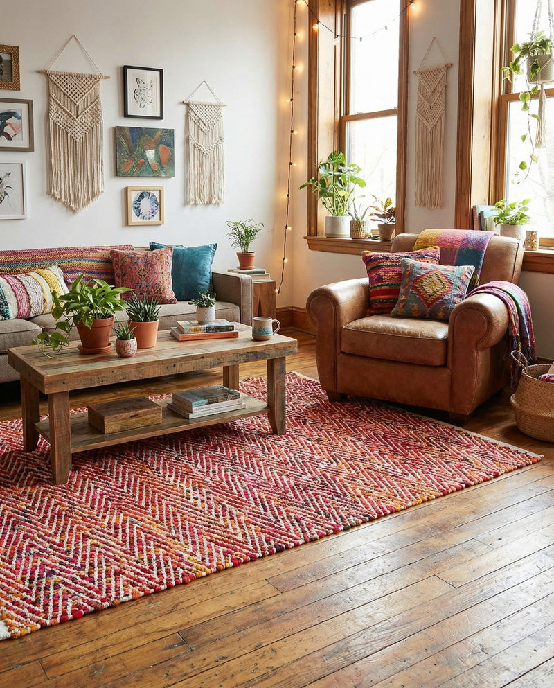Zigzag Marina Collection Area Rug - HarborStripes Rectangle Multi  lifestyle 44