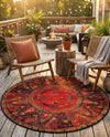 Safari Escape Rugs Collection Area Rug - Serengeti Round Multi  lifestyle 75