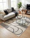 Urban Terrace Collection Area Rug -  Greenwich Rectangle White and Black  lifestyle 24
