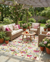 Seaside Blooms Collection Area Rug -  Meadow Rectangle Multi  lifestyle 26