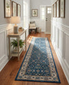 Casablanca Tapestry Collection Area Rug -  Marrakech (Egyptian Blue) Runner Egyptian Blue  lifestyle 40