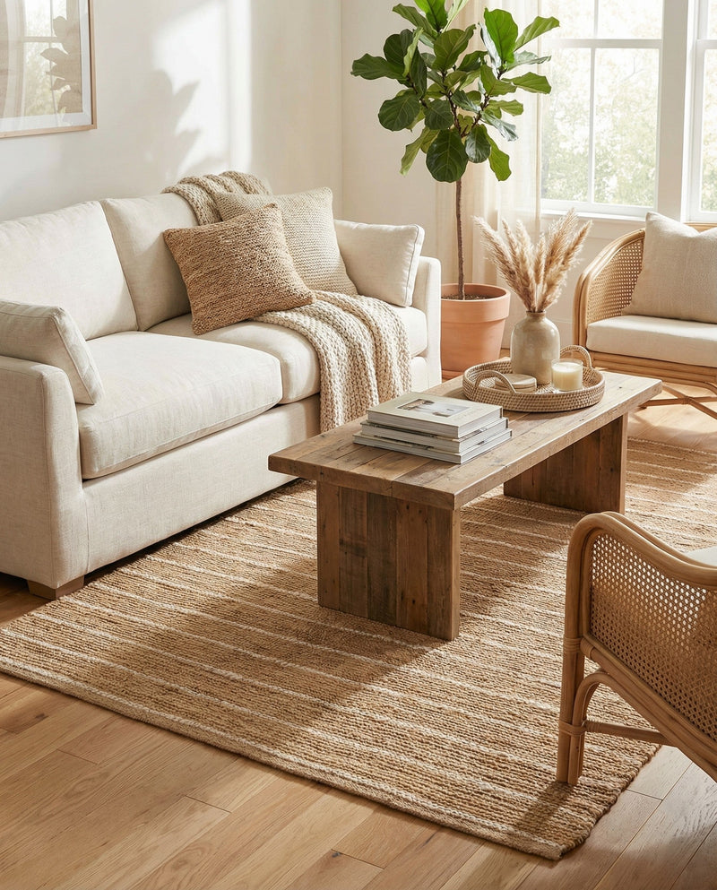 Sequoia Handwoven Jute Collection Area Rug - Briarwood Rectangle Natural  lifestyle 5