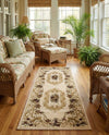 Versailles Elegance Collection Area Rug -  Louveciennes (Cream) Runner Cream  lifestyle 46