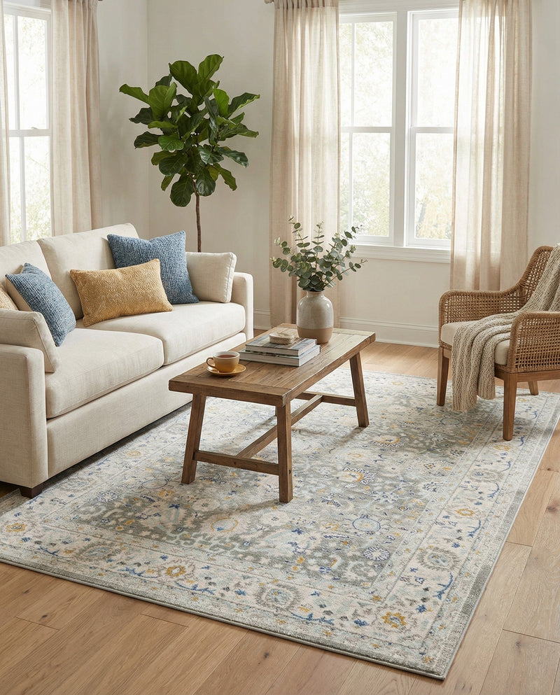 Savannah Series Collection Area Rug -  Beaufort Rectangle Cloud Gray  lifestyle 67
