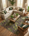Seaside Blooms Collection Area Rug -  Lotus Rectangle Green  lifestyle 42