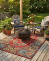 Patio Heritage Collection Area Rug -  Terrace Rectangle Antique Red  lifestyle 9