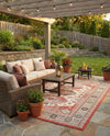 Patio Heritage Collection Area Rug - Veranda Rectangle Multi  lifestyle 6