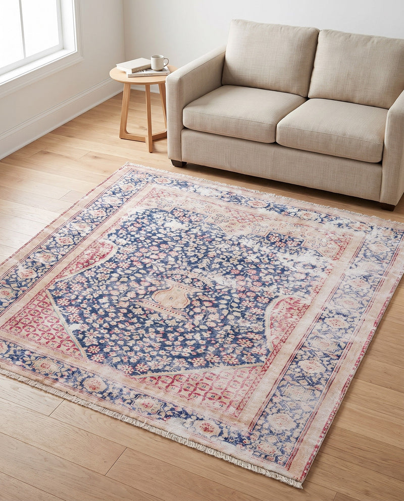 Bazaar Chic Collection Area Rug -  Rabat Square Navy Blue  lifestyle 59