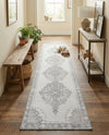 Heritage Elegance Collection Area Rug -  Winterthur (white Gray) Runner white Gray  lifestyle 60