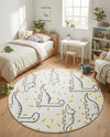 Wonder Tykes Collection Area Rug -  Jamboree Round Ivory  lifestyle 49