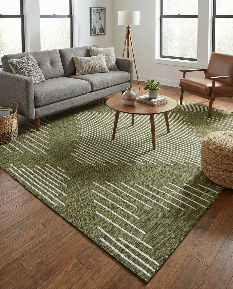Urban Terrace Collection Area Rug -  Chelsea (Green) Rectangle Green  lifestyle 17