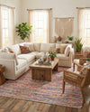 Thar Cotton Collection Area Rug - Alleppey Rectangle Multi White  lifestyle 22