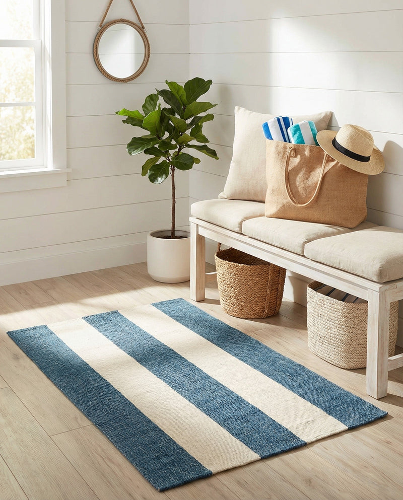 Martha's Vineyard Blueprints Collection Area Rug - Edgartown Rectangle Sky blue  lifestyle 58