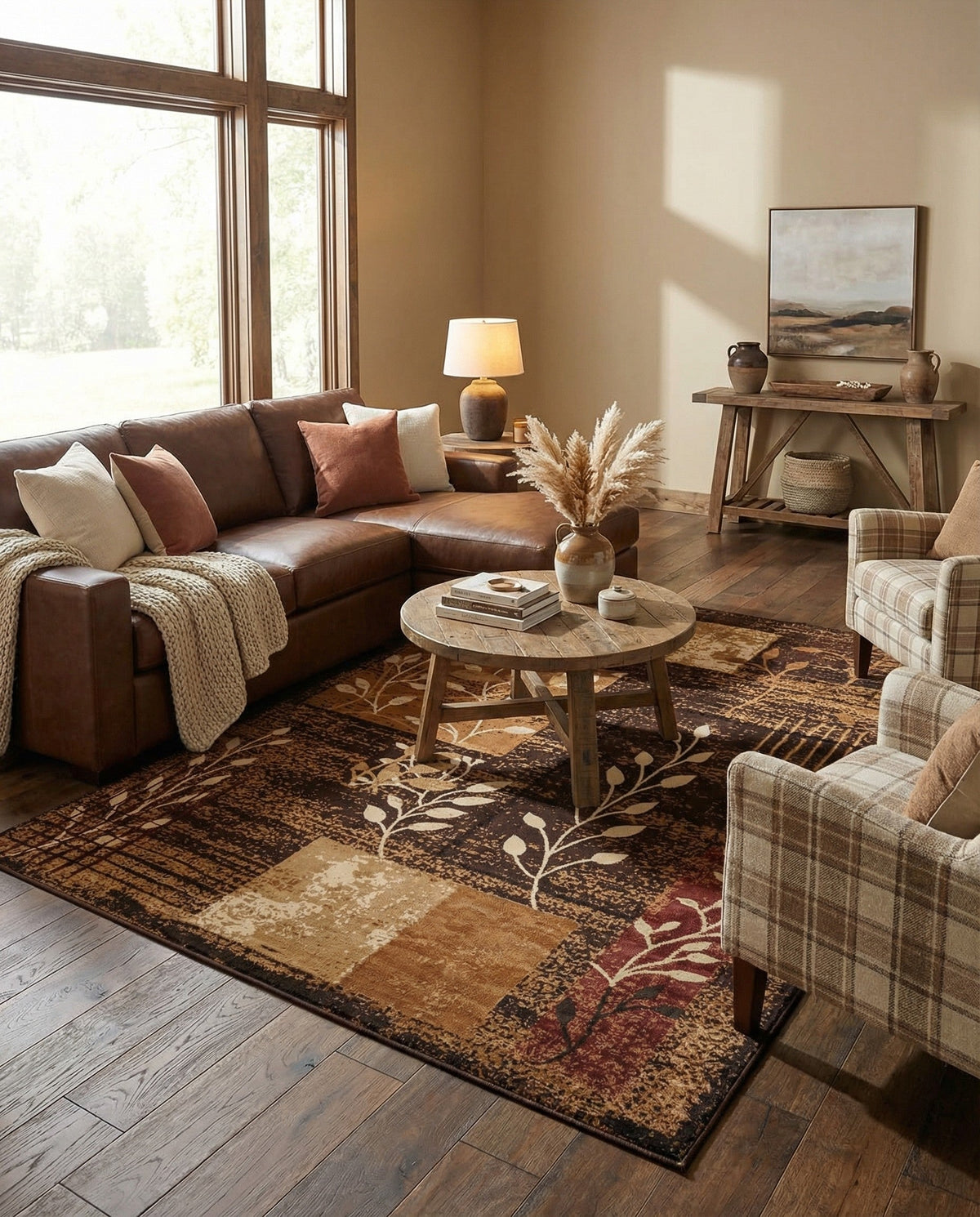 Bistro Lounge Collection Area Rug -  Affogato Rectangle Brown  lifestyle 16