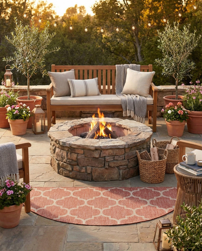 Savannah Pergola Collection Area Rug - Arbor (Rust Red) Hearth Rust Red  lifestyle 48