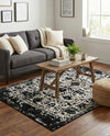 Cascade Range Collection Area Rug -  Shasta (Black and White) Rectangle Black and White  lifestyle 7
