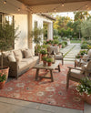 Seaside Blooms Collection Area Rug - Seychelles Rectangle Terracotta  lifestyle 4