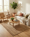 Woven Seaside Jute Collection Area Rug - Savannah (Natural) Rectangle Natural  lifestyle 4