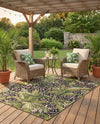 Seaside Blooms Collection Area Rug -  Lotus Rectangle Green  lifestyle 36