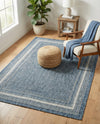 Terrace Fringe Collection Area Rug - Veranda (Blue) Rectangle Blue  lifestyle 5