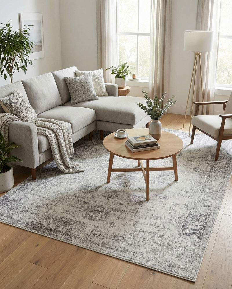 Riviera Elegance Collection Area Rug - Antibes (Gray) Rectangle Gray  lifestyle 13