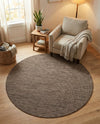 Seaside Serenity Collection Area Rug - Veranda (Light Brown) Round Light Brown  lifestyle 57
