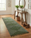 Thar Cotton Collection Area Rug - Jaisalmer (Green) Runner Green  lifestyle 60