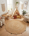 Playful Threads Jute Collection Area Rug - Tanglewood Round Multi  lifestyle 62