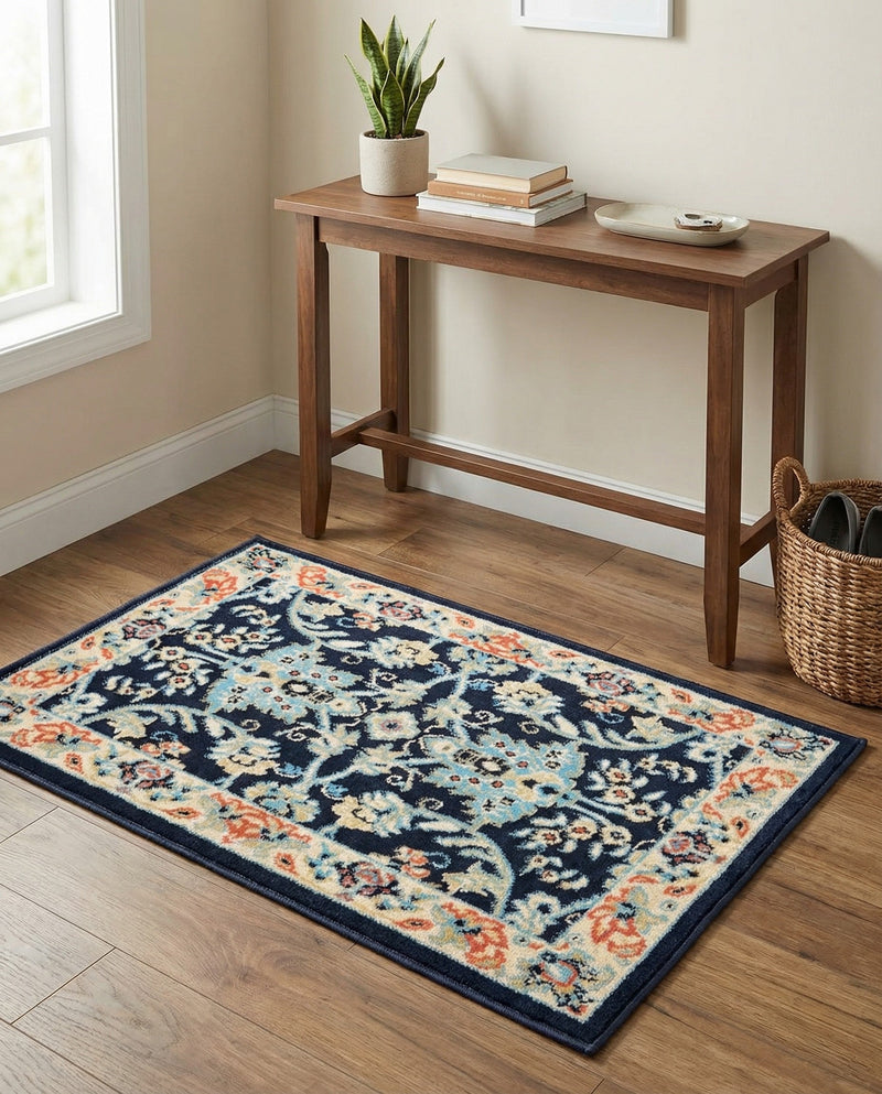 Isfahan Elegance Collection Area Rug - Naghsh-e Jahan (Navy Blue) Rectangle Navy Blue  lifestyle 19