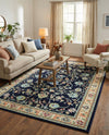 Isfahan Elegance Collection Area Rug - Naghsh-e Jahan (Navy Blue) Rectangle Navy Blue  lifestyle 22