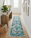 Riviera Elegance Collection Area Rug -  Menton (Turquoise) Runner Turquoise  lifestyle 76