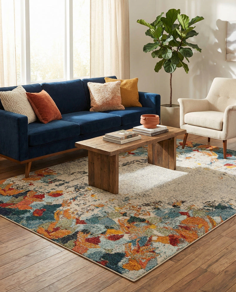 Chromatic Oasis Collection Area Rug -  Twilight Rectangle Multi  lifestyle 20