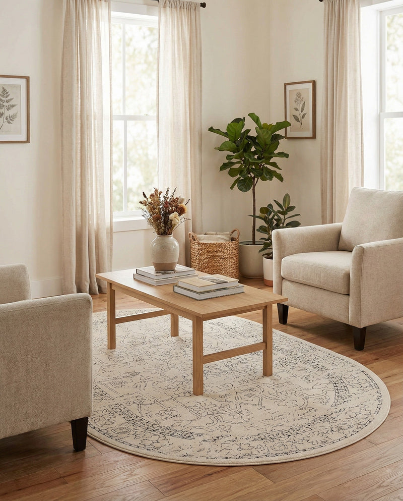 Savannah Soiree Collection Area Rug -  Everglade (White) Oval White  lifestyle 52