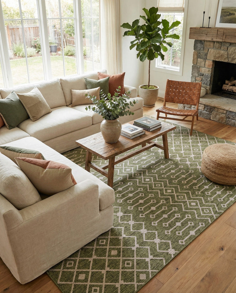 Savannah Pergola Collection Area Rug -  Pergola (Green) Rectangle Green  lifestyle 12