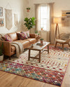 Mediterranean Lattice Collection Area Rug -  Casablanca (Ivory Multi) Rectangle Ivory Multi  lifestyle 6